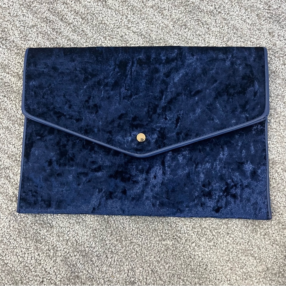 Blue Velvet Clutch